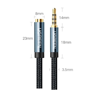 Kábel UGREEN adaptér predlžovací kábel AUX mini jack 3,5 mm 2m modrý (AV118)