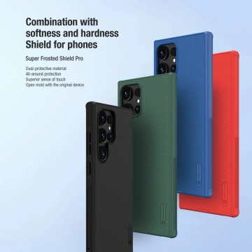 Pancierové puzdro Nillkin Super Frosted Shield Pro pre Samsung Galaxy S24 Ultra - čierne