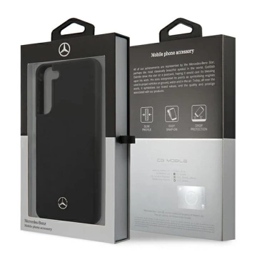 Etui Mercedes MEHCS22MSILBK do pevného silikonového pouzdra Samsung Galaxy S22 Plus S906