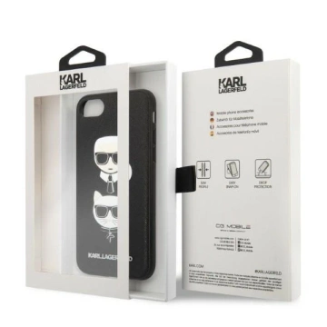 Pevné puzdro Etui Karl Lagerfeld KLHCI8SAKICKCBK na iPhone 7/8 / SE 2020 / SE 2022 Saffiano Karl