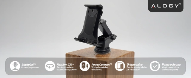 Car phone holder tablet windshield strong adjustable 4.7-11 inches black