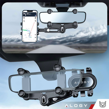 Автомобільний тримач для дзеркала заднього виду автомобіля Alogy Mirror Car Holder Black