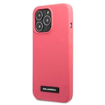 Karl Lagerfeld KLHCP13XSLMP1PI iPhone 13 Pro Max 6,7" pevné pouzdro fuksja/fuchsiová silikonová plaketa