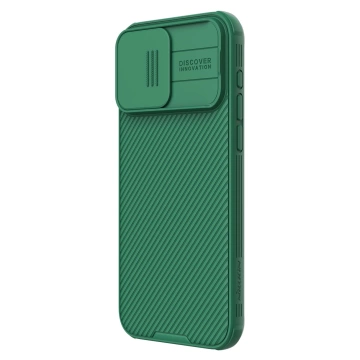 Magnetické puzdro Nillkin CamShield Pro pre iPhone 15 Pro s ochranou fotoaparátu – zelené