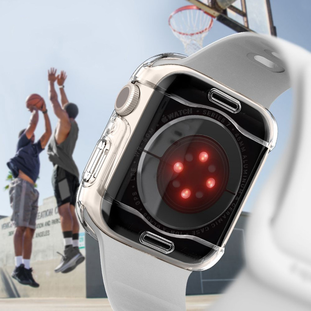 Etui nakladacie puzdro Spigen Ultra Hybrid pre Apple Watch 7 45mm Crystal Clear