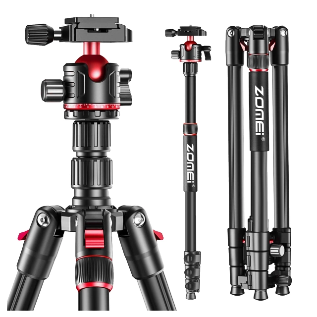 Statyw Profesjonalny 2w1 – Tripod i Monopod do Aparatu i Kamery, Składany z Regulowaną Wysokością i Głowicą Kulową 360°, Stabilny i Lekki, ProStand™ – Czarny