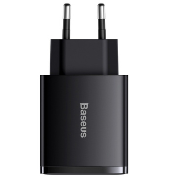Baseus Compact Quick Charger 2xUSB USB-C PD QC 3.0 3A 30W Black wall charger