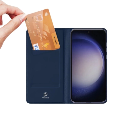 Wallet case with stand for Samsung Galaxy S23 FE Dux Ducis Skin Pro - blue