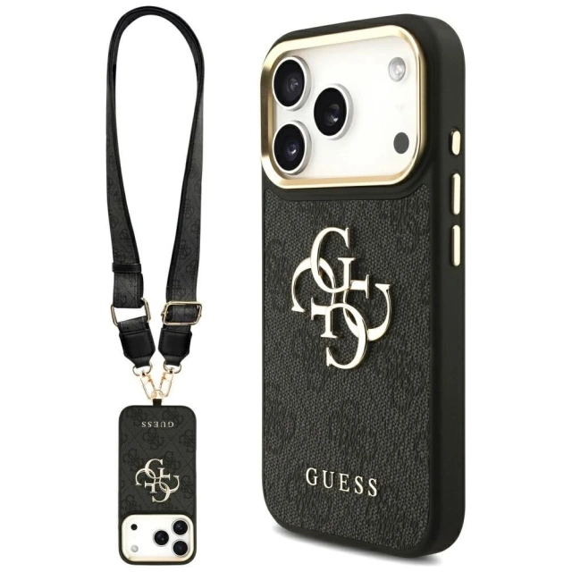 Etui Guess 4G Big Classic Logo Big Strap Metal Buttons do iPhone 17 Pro Czarny