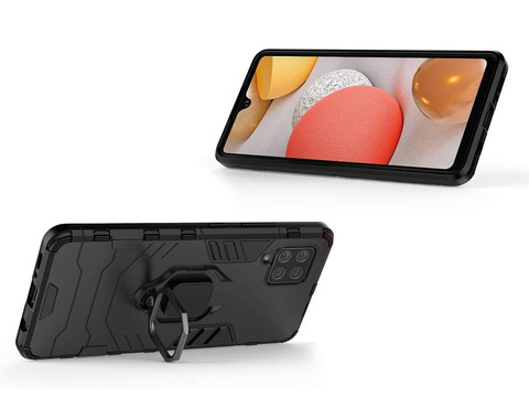 Etui Alogy Stand Ring Armor für Samsung Galaxy A42 5G schwarz