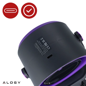 Stolný ventilátor stojaci ventilátor malé obehové čerpadlo s klipom bezdrôtové ručné 500mAh USB-C Alogy White