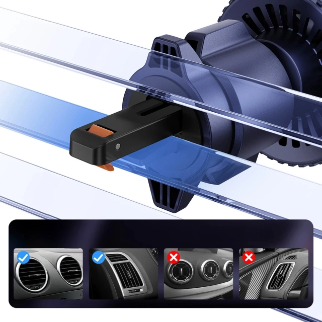 Baseus MagPro Car Holder with Qi2.0 15W Inductive Charger for Air Vent - Black