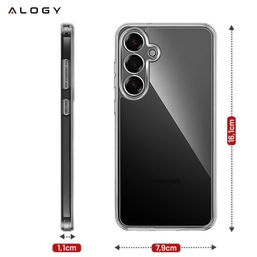 Transparente Schutzhülle für Samsung Galaxy S25 Plus, erhöhte Kanten, perfekte Passform, PC TPU, Alogy HybridShield™ Hülle