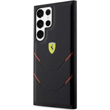 Чохол Etui Ferrari FEHCS23LPBAK для Samsung Galaxy S23 Ultra S918 чорний/чорний Hard Stamp Lines