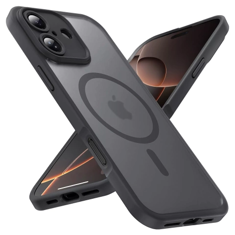 Kryt pre Apple iPhone 16 Alogy MagSafe Hybrid Matte Case Matný kryt s ochranou šošovky čierny