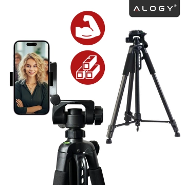 Tripod Photography Tripod Universal Camera Stand 1/4 Camera Phone Holder 170cm Alogy Black