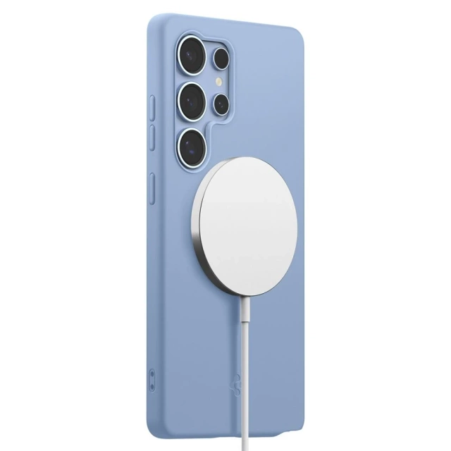 Etui für Samsung Galaxy S25 Ultra Saphirblau Spigen Silicone Fit Mag MagSafe