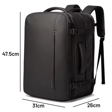Водонепроникний рюкзак Bange для ноутбука 15.6", city traveler, 45х30х16 см, для роботи, літака, чоловічий, жіночий, з USB портом Чорний