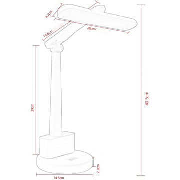 Lampka biurkowa LED nocna lampa USB na biurko dotykowa regulowana organizer i stojaki na telefon biała 