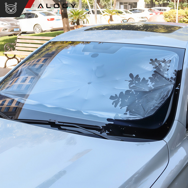 Sluneční clona do auta do auta UV sluneční clona na okno Alogy Car L 135x79cm černá