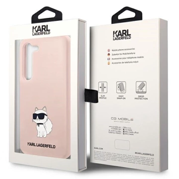 Pevné puzdro Karl Lagerfeld KLHCS23MSNCHBCP pre Samsung Galaxy S23 Plus S916 zo silikónovej chupette