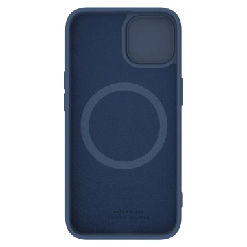 Hodvábne silikónové puzdro Nillkin CamShield pre iPhone 15 Plus s ochranou fotoaparátu – tmavomodré