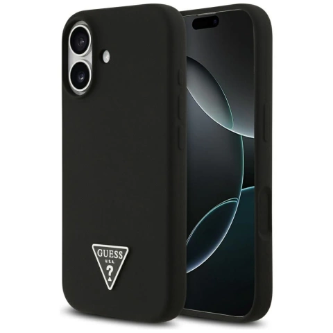 Etui Guess Hardcase Silicone Triangle Logo MagSafe do iPhone 17 czarne