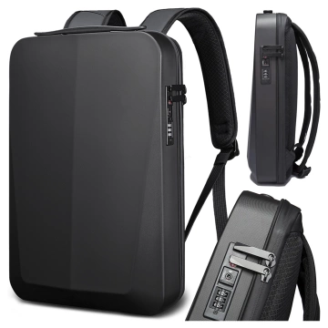 Bange Waterproof Anti-Theft Backpack for 15.6" Laptop, City Travel, 46x31x8 cm, for Work, Airplane, Men's, Women's, with USB Port and Combination Lock, Black