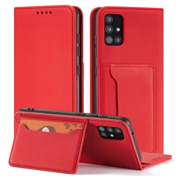 Puzdro na magnetickú kartu pre Xiaomi Redmi Note 11 Pro Pouch Wallet Card Holder Red
