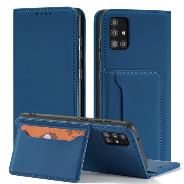 Magnet Card Case Case for Xiaomi Redmi Note 11 Pro Cover Card Wallet Stand Blue