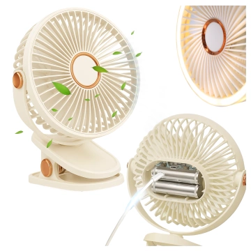 Fan Windmill Pinwheel Portable Clip Alogy Desktop Baby Stroller Cordless White