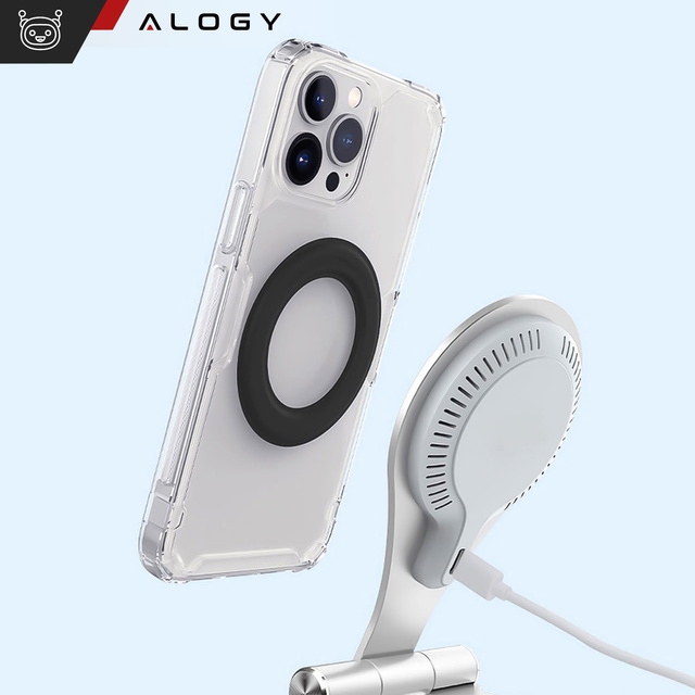 Magnetická platňa na nálepku MagSafe Ring Ring Holder obal Univerzálna koža Alogy Magnetic čierna