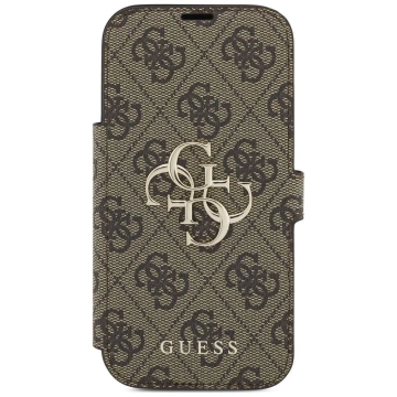 Etui Guess do iPhone 17 Pro Book 4G Metal Logo Brown