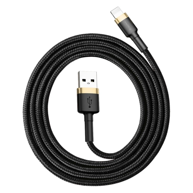Baseus Cafule Cable odolný nylonový kábel USB / Lightning QC3.0 2.4A 1M čierno-zlatý (CALKLF-BV1)