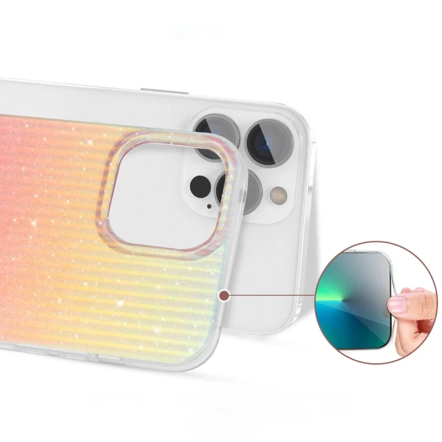 Kingxbar Travel Series Luxury Elegant Case for iPhone 13 Pro Orange (Sunset)