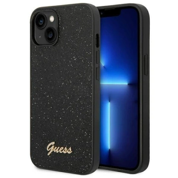 Etui Guess GUHCP14MHGGSHK pro Apple iPhone 14 Plus 6,7" černé/černé pevné pouzdro Glitter Script