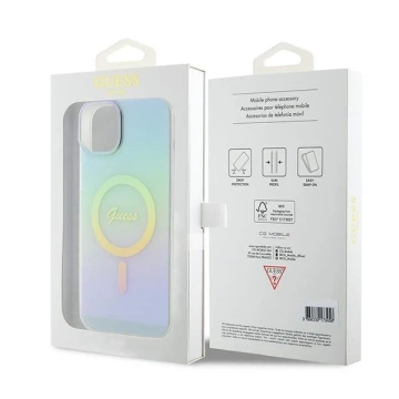 Etui Guess GUHMP15MHITSQ na iPhone 15 Plus 6,7" pevné puzdro IML Iridescent MagSafe turkusowy/tyrkysové