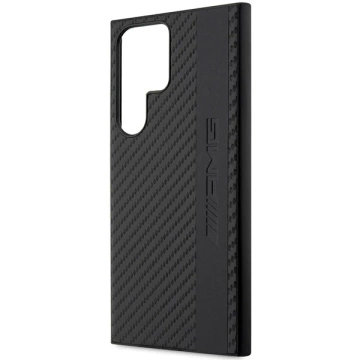 Etui AMG AMHCS23LBLSCA do Samsung Galaxy S23 Ultra S918 čierne/čierne pevné puzdro Carbon Stripe