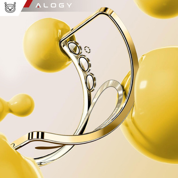 Puzdro pre Samsung Galaxy S24 Plus Mag Safe Glamour Puzdro prstencový kryt ochrana fotoaparátu Alogy zlaté priehľadné sklo