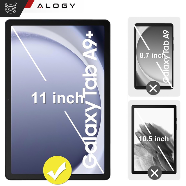 2x Szkło hartowane do Samsung Galaxy Tab A9+ Plus 2023 11" X210/X215/X216 na ekran na tablet Alogy Pro+ 9H