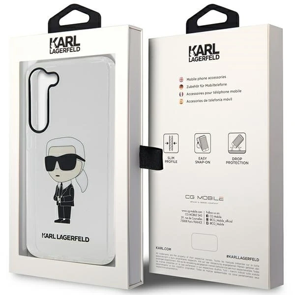 Protective phone case Karl Lagerfeld KLHCS23MHNIKTCT for Samsung Galaxy S23 Plus S916 transparent hardcase Ikonik Karl Lagerfeld