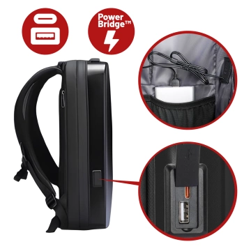 Mark Ryden 17.3" Laptop Backpack, USB Charging, Waterproof, Spacious and Practical, 180° Opening, Anti-Theft with TSA Lock and Suitcase Strap, 46x31x9 cm - Black