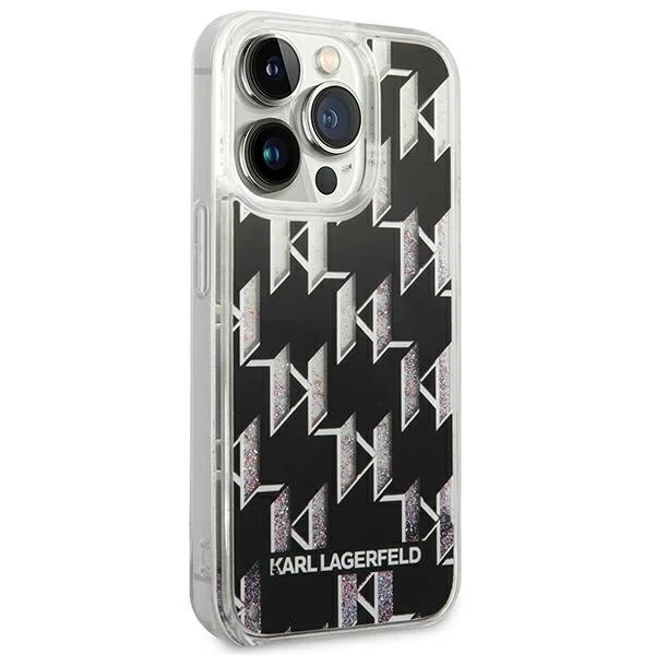 Etui Karl Lagerfeld KLHCP14LLMNMK na iPhone 14 Pro 6,1" pevné puzdro Liquid Glitter Monogram