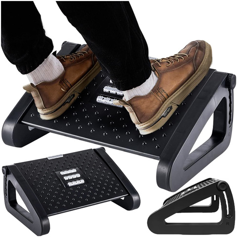 Офісна підставка для ніг підставка для ніг для роботи офісний масаж ніг регулювання висоти Alogy black