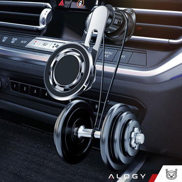 Автотримач MagSafe для iPhone 14 13 12 на решітку Alogy Airvent carholder Black