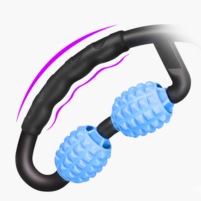 Body massager anti-cellulite manual muscle roller Alogy 5x massage roller Universal roller black and blue