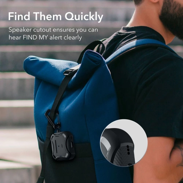 Etui ESR Cyber Armor HaloLock MagSafe für Apple AirPods Pro 1 / 2 Schwarz