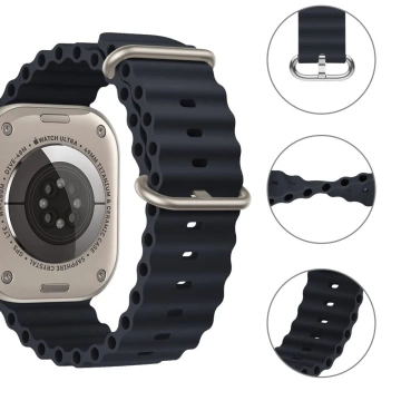 ICONBAND PRO APPLE HODINKY 4 / 5 / 6 / 7 / 8 / SE / ULTRA (42 / 44 / 45 / 49 MM) ČERNÁ