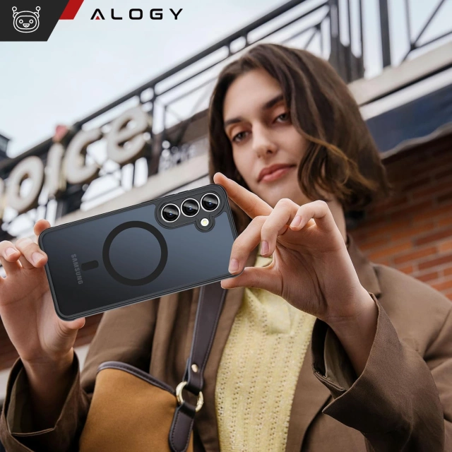 Pouzdro pro Samsung Galaxy S25 Plus, ochranný kryt na telefon, matné pouzdro Alogy HybridMag™️ pro MagSafe, matně černé