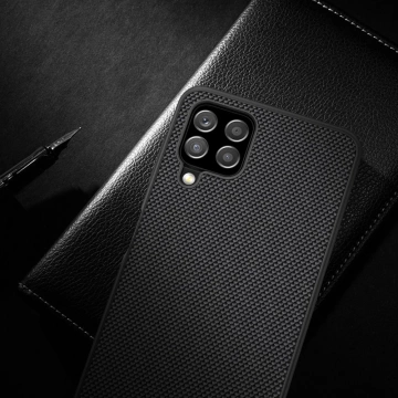 Nillkin Textured Case Odolné vyztužené pouzdro s gelovým rámem a nylonem na zadní straně pro Samsung Galaxy A22 4G černé